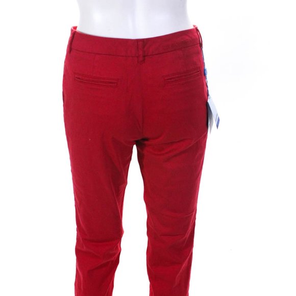 NEW Les Canebiers Straight Trousers Red Size Large - Picture 5 of 9